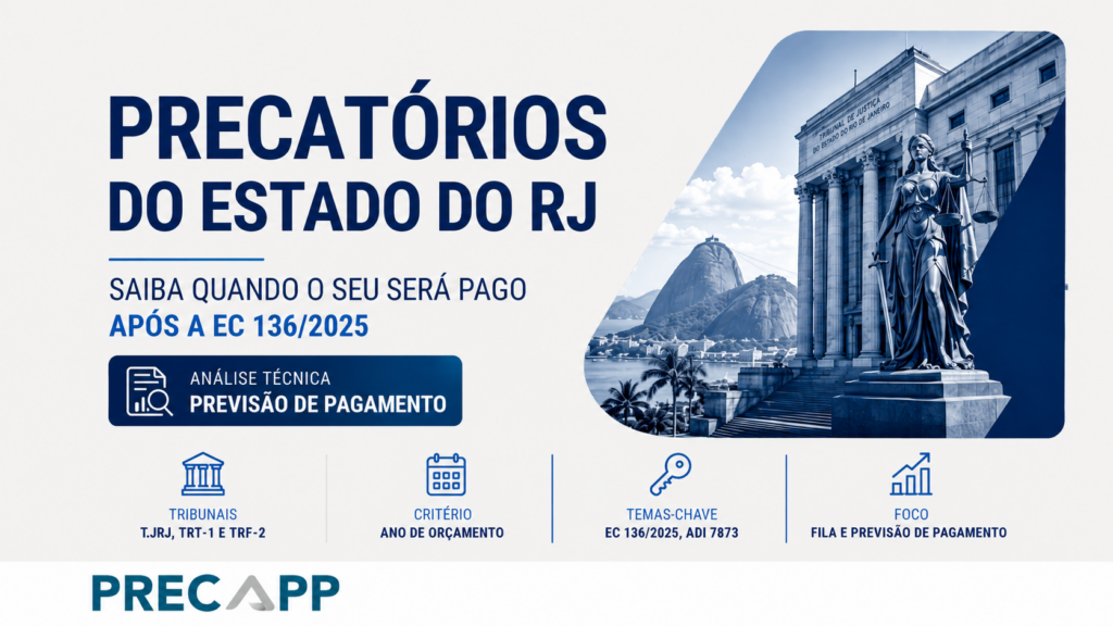 Precatórios do Estado do RJ: previsão de pagamento após a EC 136/2025