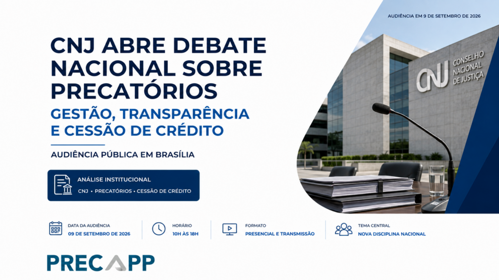 CNJ convoca audiência pública para discutir novas regras nacionais sobre precatórios