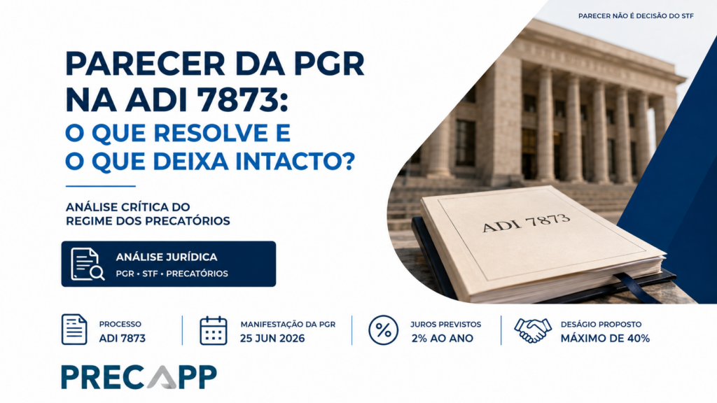 Parecer da PGR na ADI 7873: o que resolve e o que deixa intacto no regime dos precatórios
