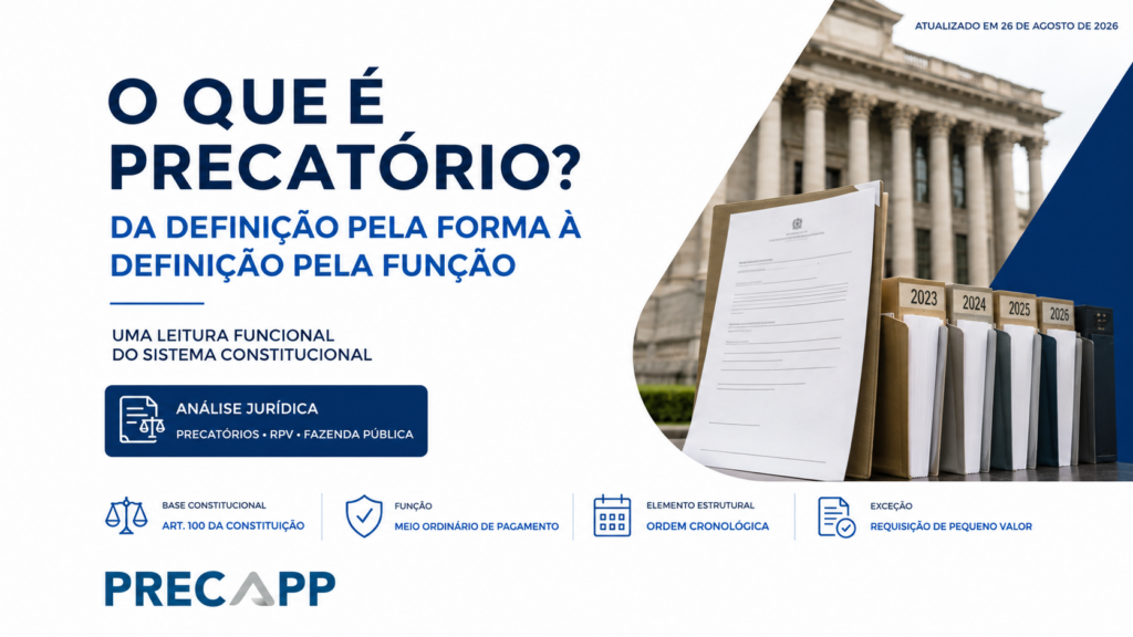 O que é precatório? Da definição pela forma à definição pela função