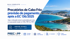 Precatórios de Cabo Frio: previsão de pagamento por tribunal e ano após a EC 136/2025
