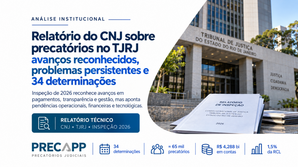 Relatório do CNJ sobre precatórios no TJRJ: avanços reconhecidos, problemas persistentes e 34 determinações