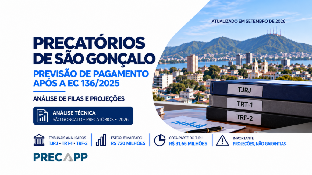 Precatórios de São Gonçalo: previsão de pagamento após a EC 136/2025