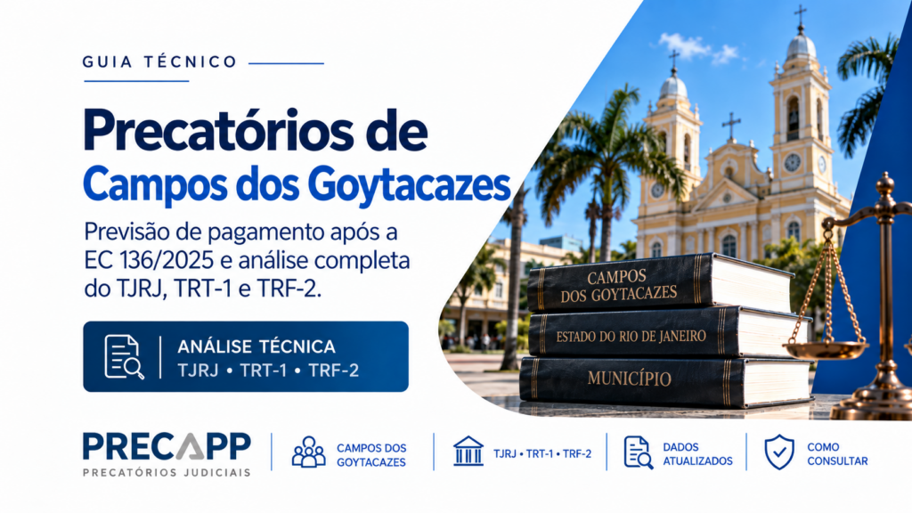 Precatórios de Campos dos Goytacazes: previsão de pagamento após a EC 136/2025
