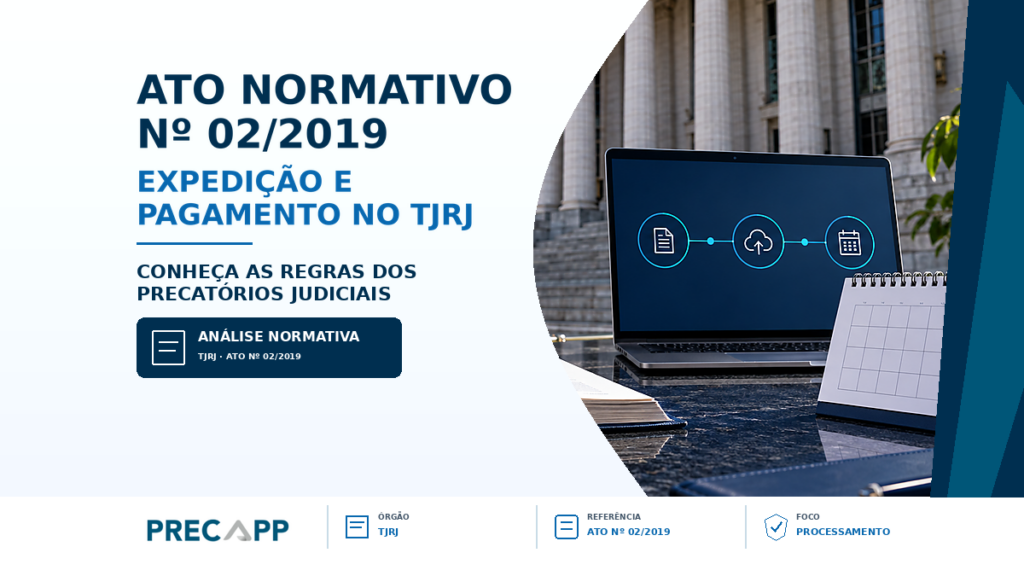 TJRJ REGULAMENTA A EXPEDIÇÃO, PROCESSAMENTO E PAGAMENTO DOS PRECATÓRIOS JUDICIAIS – ATO NORMATIVO 02/2019