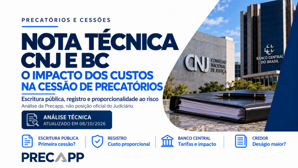 Nota Técnica do CNJ/BC: custos na cessão de precatórios