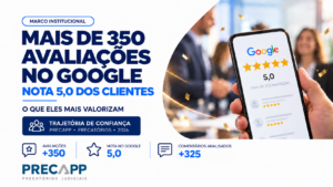 Mais de 350 avaliações com nota 5,0 no Google: o que nossos clientes mais valorizam