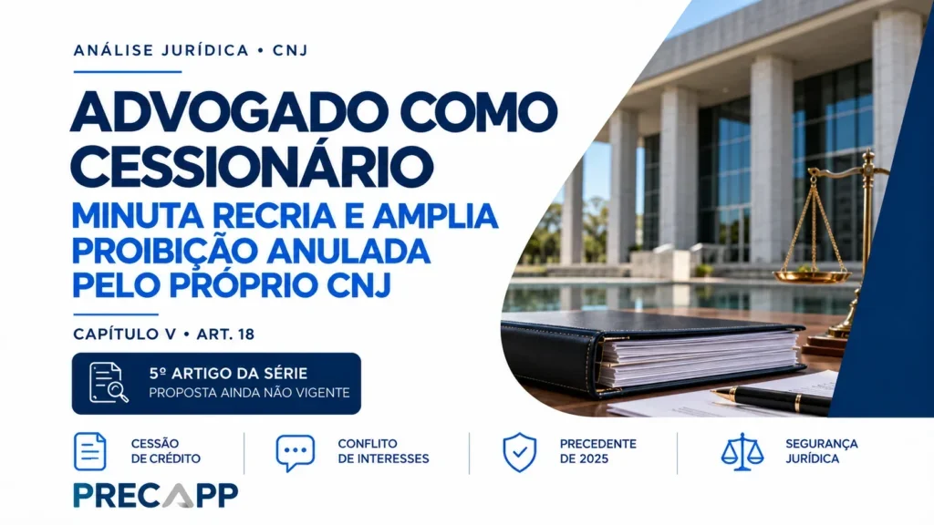 Advogado cessionário: minuta recria proibição anulada pelo CNJ